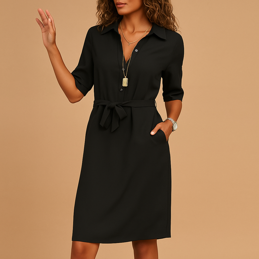 Elegant midi dress for women with flattering fit and timeless design, perfect for work, leisure, and evening occasions.
